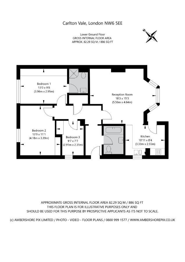 Modern 3 And 2 Bedroom Flat In Central With Installed Ac Appartement *