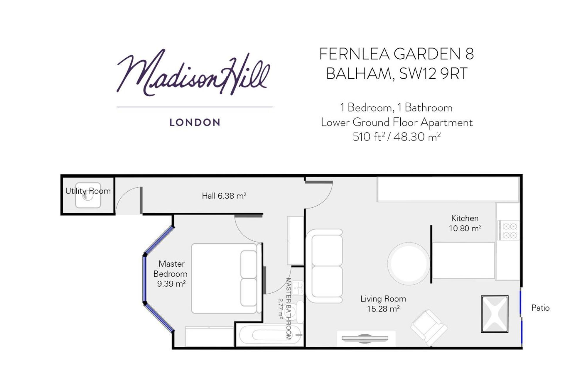 Appartement Madison Hill - Fernlea Garden 8 - One Bedroom Londen
