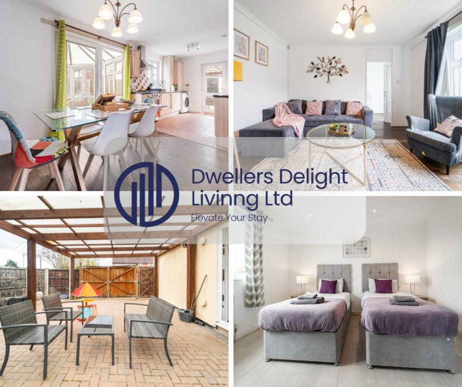Dwellers Delight Living Ltd Serviced Accommodation, Chigwell, 3 Bedroom House, Upto 7 Guests, Free Wifi & Parking Vakantiehuis Londen