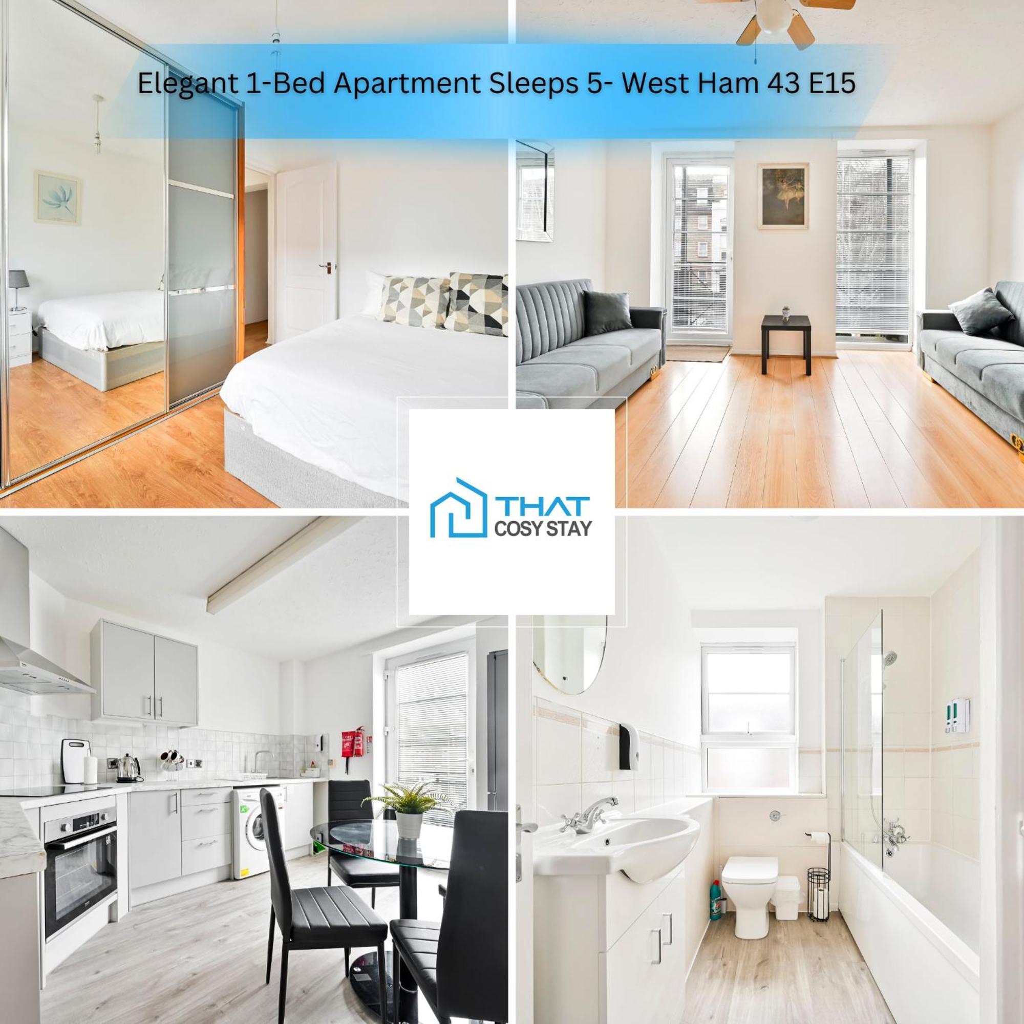 Perfect 1-bed E15, Sleeps 5, 1 Min From Tube Station, Near Westfields Apartment