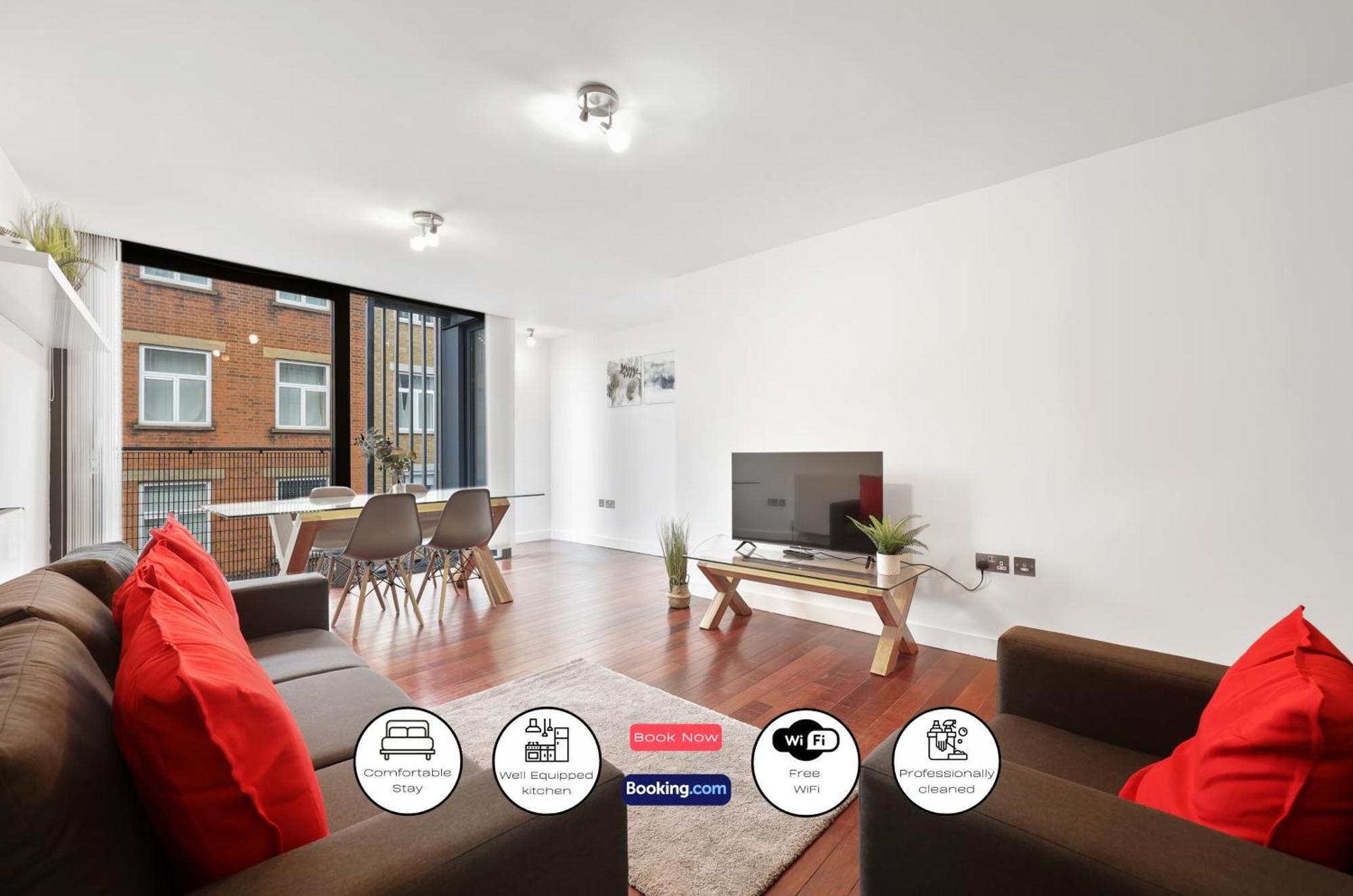 2 Bedroom Short Term & Flexible Renting Shoreditch With Free Wifi & Balcony * London