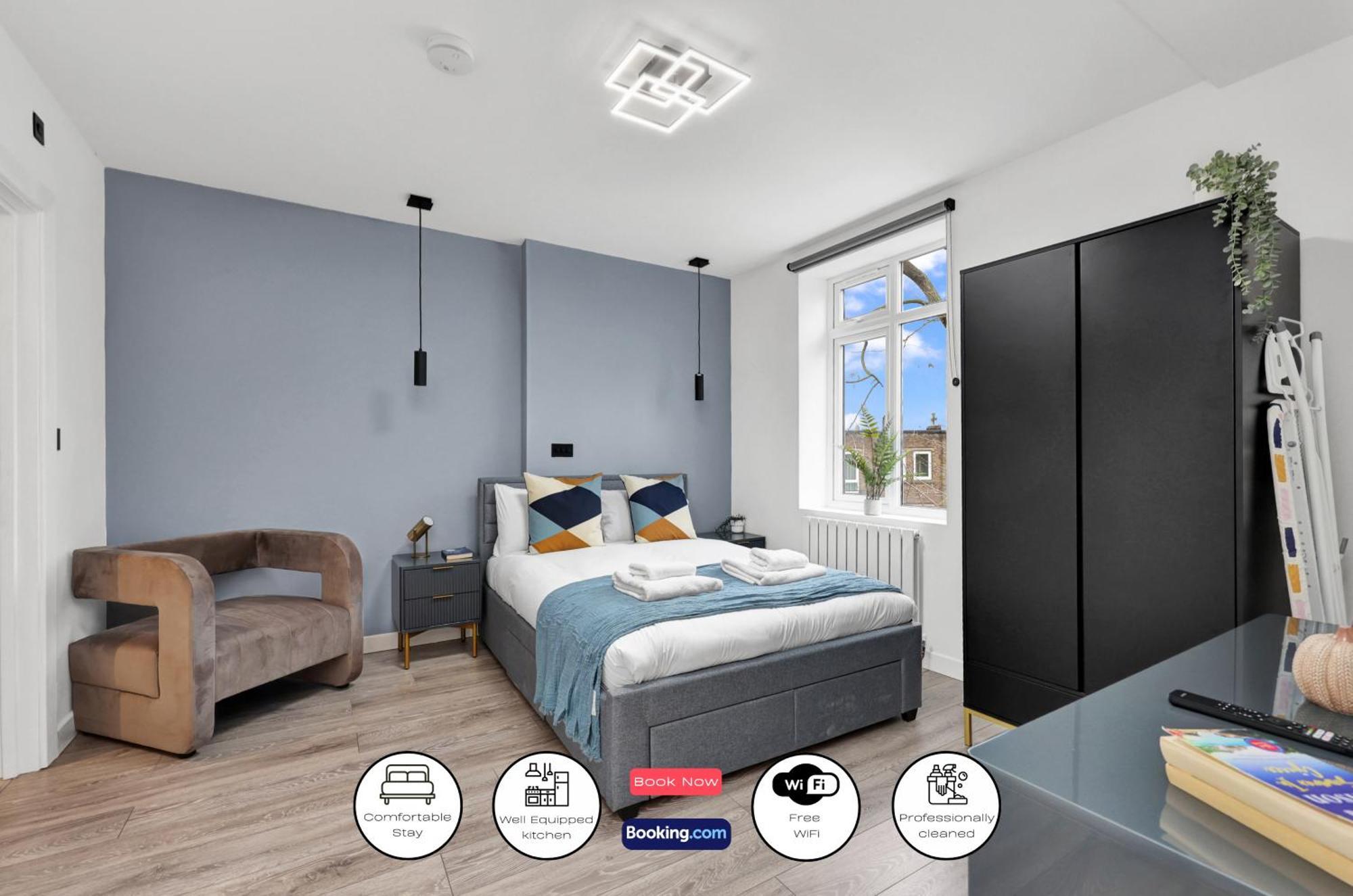 Hilldrop Short Term & Flexible Renting Islington With Free Wifi, Parking & Garden Appartement Londen