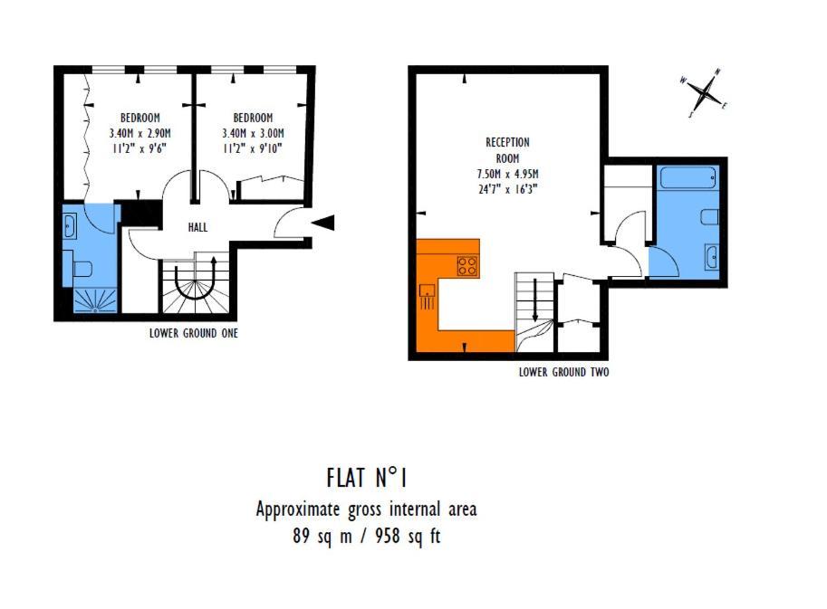 Stylish 2 Bed Split Level Flat Appartement *