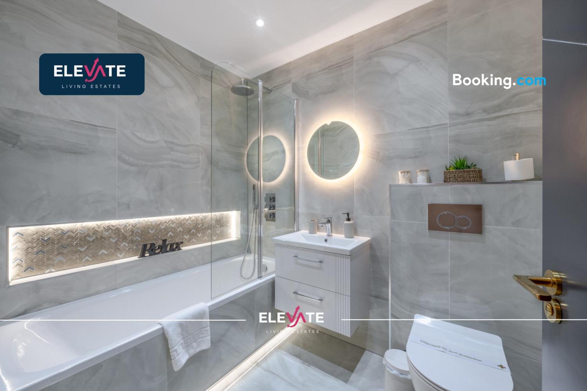 Premium Deals L Last-minute Escape L Wembley Stadium Location, Free Parking, Sleeps 8 L Elevate Living Estates Short Lets & Serviced Wembley London